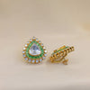 Emerald Teardrop Kundan Studs