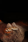 Polki Trillion Stud Earrings with Pearl Drops - photo 2