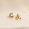 Oval Kundan Studs with Pearl Halo