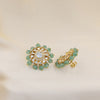 Mint Green Floral Kundan Studs