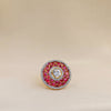Ruby Halo Kundan Round Studs